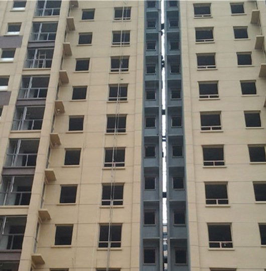 西安阎良华宇商住小区外墙真石漆工程